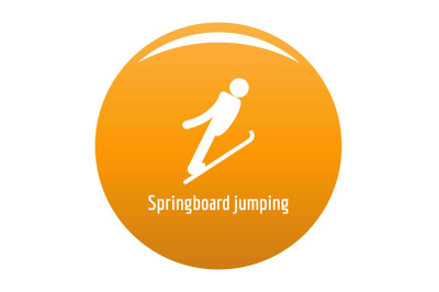 Springboard jumping icon vector orange