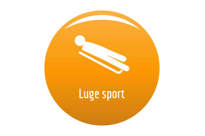Luge sport icon vector orange