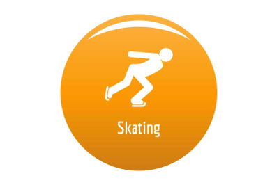 Skating icon vector orange