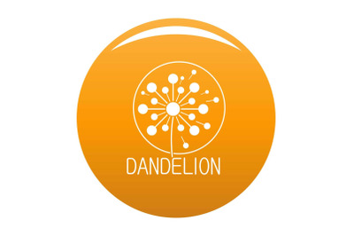 Faded dandelion logo icon vector orange