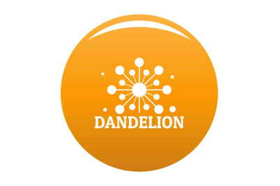 Growing dandelion logo icon vector orange