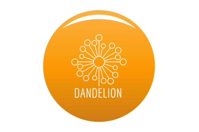 Torn dandelion logo icon vector orange