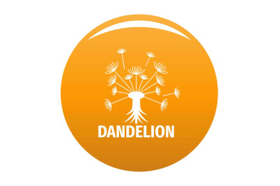 Spring dandelion logo icon vector orange