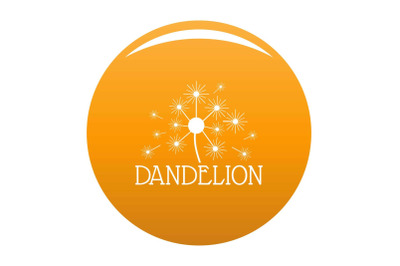 Fluffy dandelion logo icon vector orange