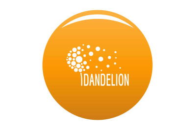 Beautiful dandelion logo icon vector orange