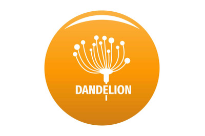 Cute dandelion logo icon vector orange