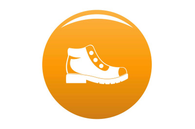 Hiking boots icon vector orange