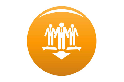 Teamwork icon vector orange