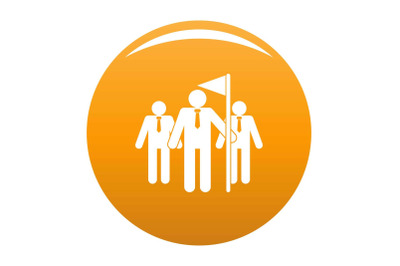 Teamwork competition icon vector orange