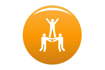 Happy teamwork icon vector orange