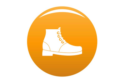 Hiking boots icon vector orange