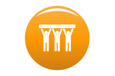 Strong teamwork icon vector orange