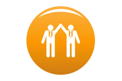 Partnership icon vector orange