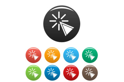 Cursor click icons set color vector