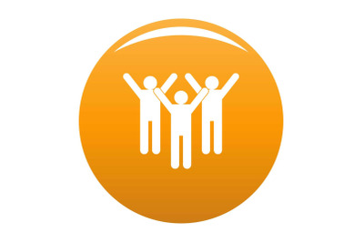 Winning teamwork icon vector orange