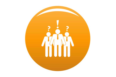 Asking teamwork icon vector orange