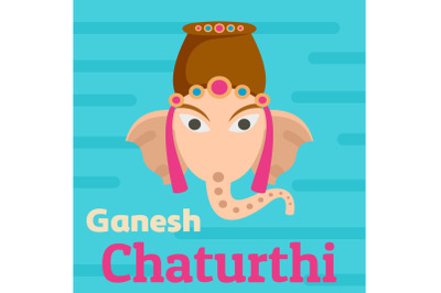 Ganesh Chaturthi background, flat style