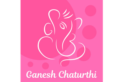 Pink Ganesh Chaturthi background, flat style