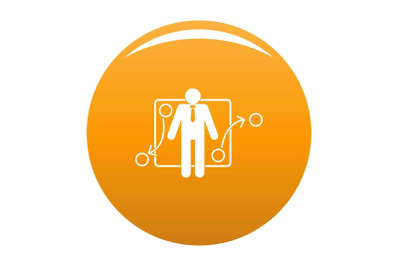 One businessman icon vector orange