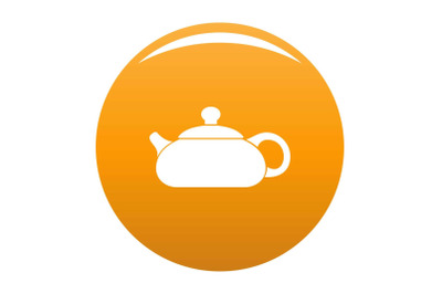 Teapot icon vector orange