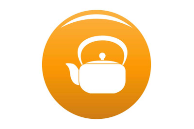 Chinese teapot icon vector orange