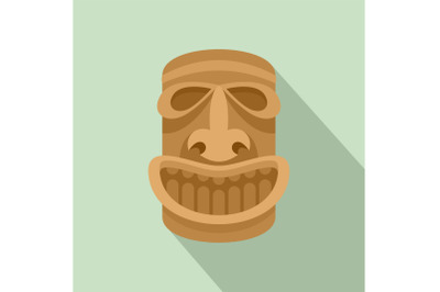 Hawaii wood idol icon, flat style