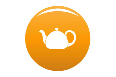 Ceramic teapot icon vector orange