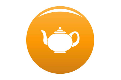 Kitchen teapot icon vector orange