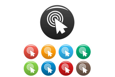 Cursor design element icons set color vector