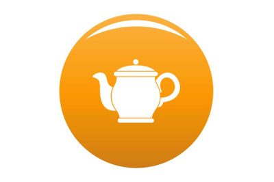 Beautiful teapot icon vector orange