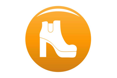 Woman shoes icon vector orange