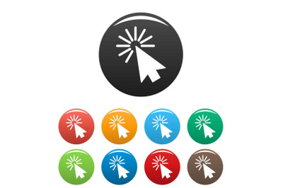 Cursor interface element icons set color vector
