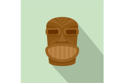Hawaii wooden idol icon, flat style