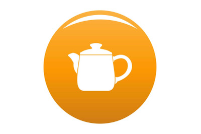 Ceramic kettle icon vector orange