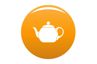 Big teapot icon vector orange