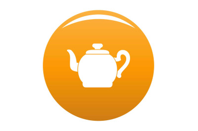 Teapot with cap icon vector orange