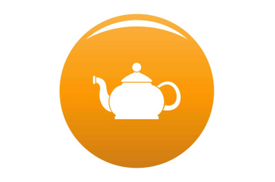 Closed teapot icon vector orange