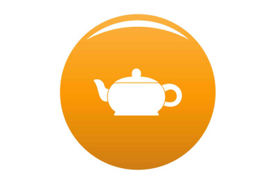 Hot teapot icon vector orange