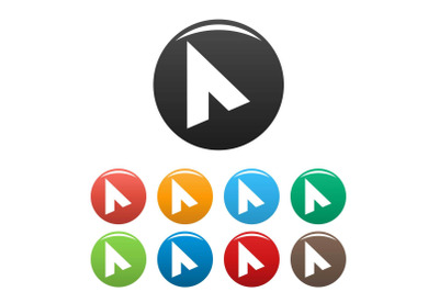 Cursor modern element icons set color vector