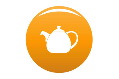 Pot bellied kettle icon vector orange