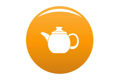 Steel teapot icon vector orange