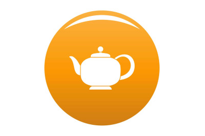 Teapot with handle icon vector orange