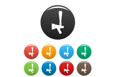 Big tap icons set color vector