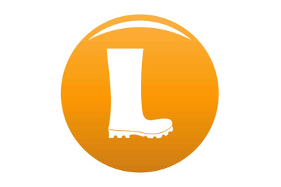 Rubber boots icon vector orange