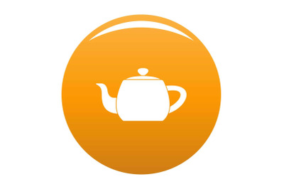 Metal teapot icon vector orange