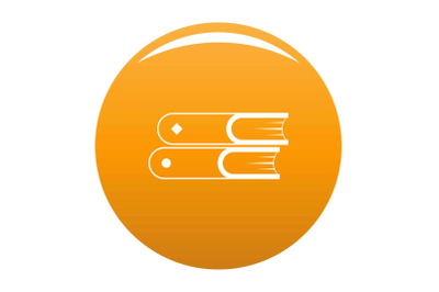 Book two icon vector orange