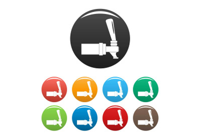 Faucet icons set color vector