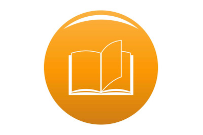 Book page icon vector orange