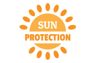 Sun protection logo, flat style