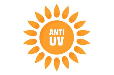 Anti uv logo, flat style
